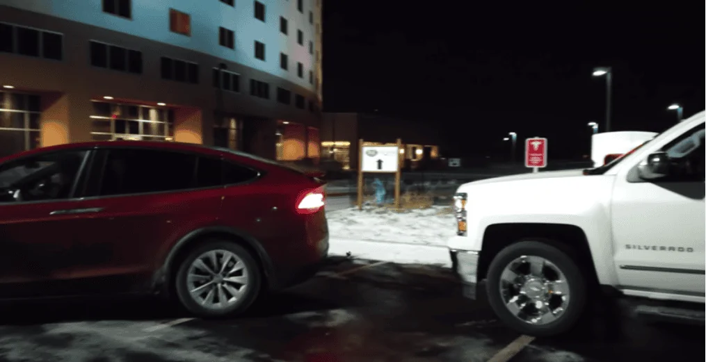 Tesla Cybertruck Vehicles that perform "ICE-ing" at Tesla SuperChargers Tow 1