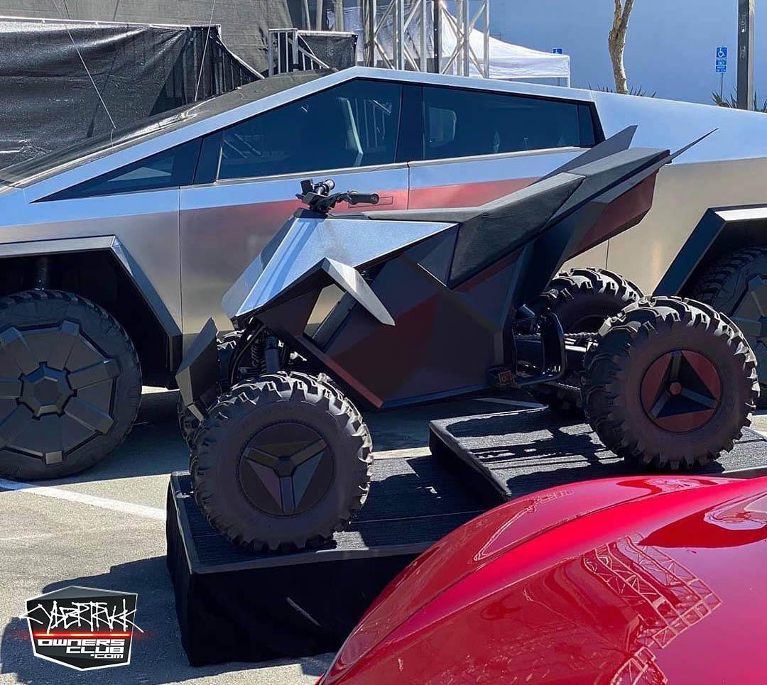 Tesla Cybertruck Tesla Cyberquad ATV pics from Battery Day 2020! Tesla Cyber Quad ATV battery day 2020