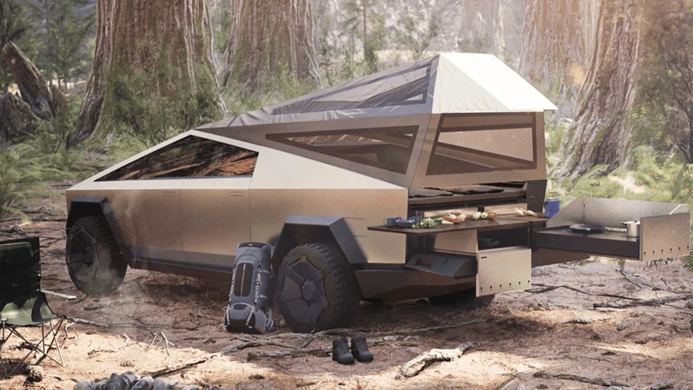 Tesla Cybertruck The Robb Report Article:  Tesla Cybertruck: Everything We Know About Elon Musk’s ‘Bulletproof’ Electric Pickup tesla-cybertruck-camper