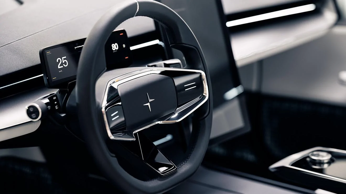 Tesla Cybertruck New Tesla rival Polestar loads up on digital technology and sustainable materials display