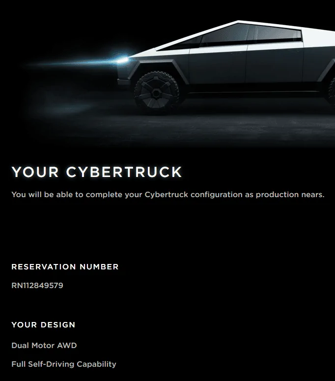 Tesla Cybertruck How do I know my FSD is locked in ct order