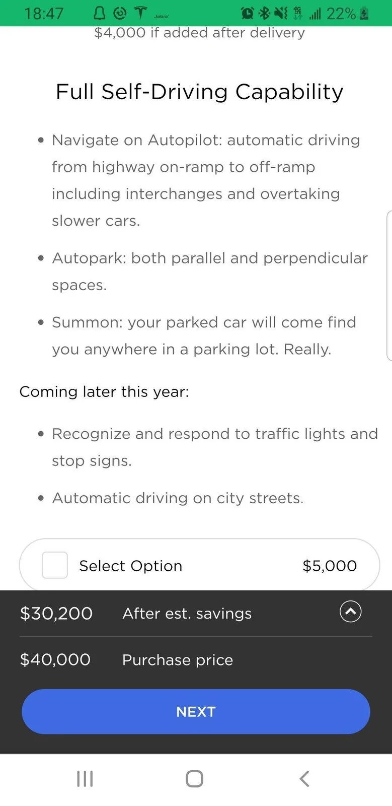 Tesla Cybertruck Anyone else have their FSD option now say $8k? 20201030_160009