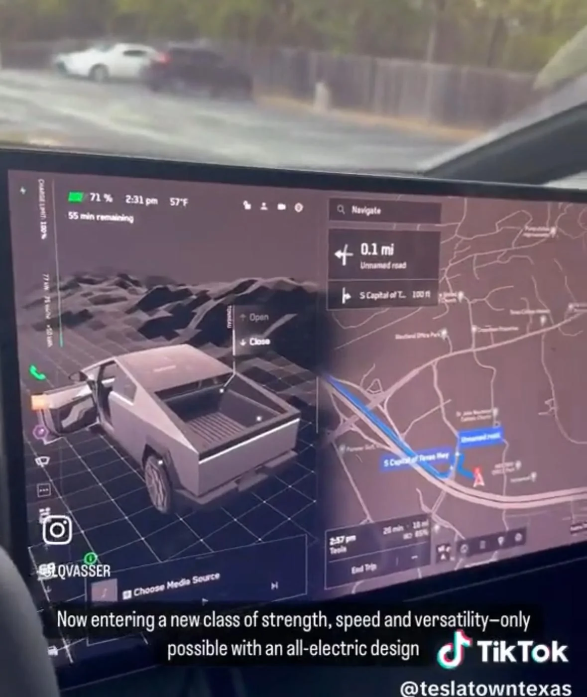 Tesla Cybertruck 265 mi range at 90% shown in demo Cybertruck driven by Marques Brownlee MKBHD IMG_4997