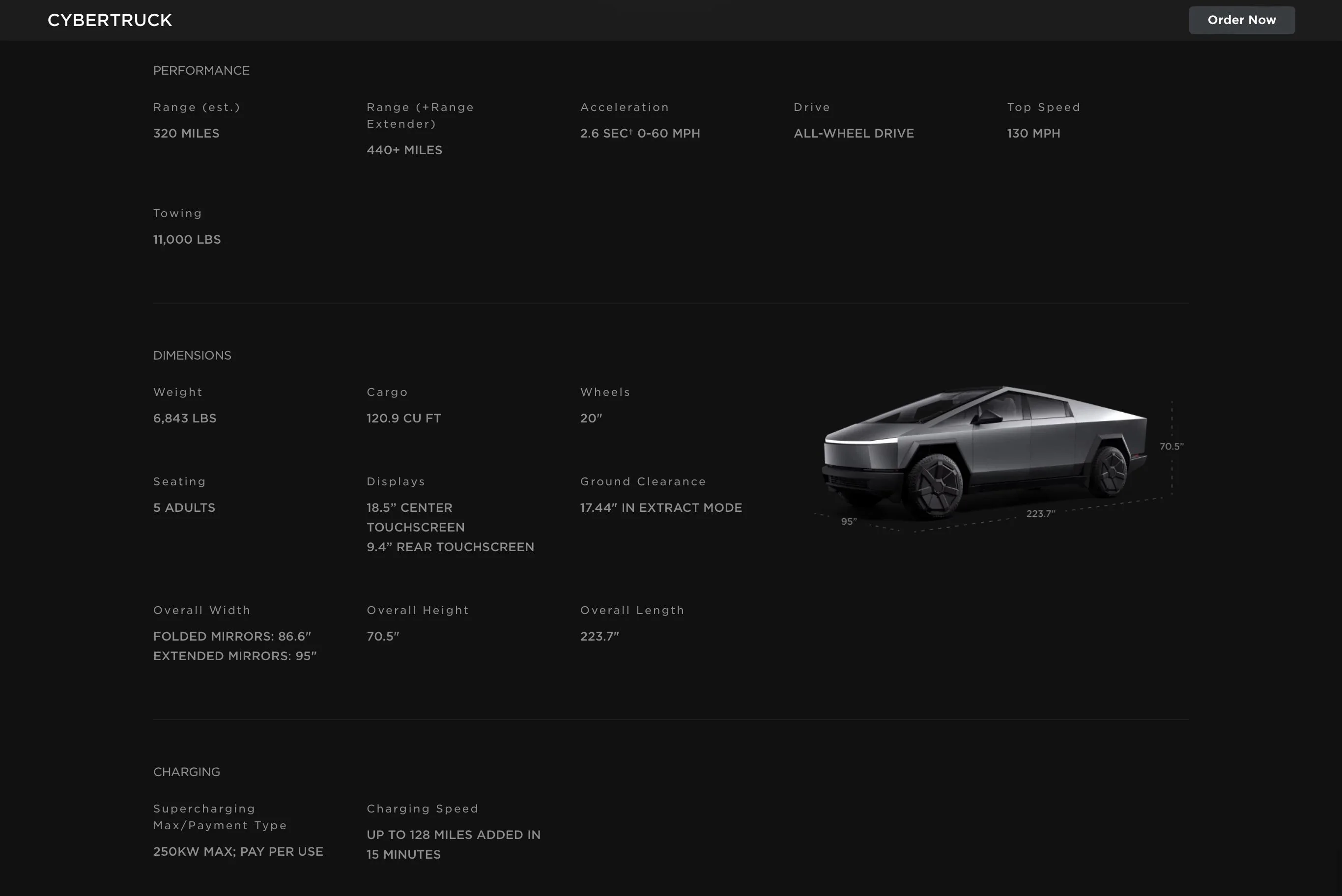 Tesla Cybertruck Cybertruck webpage back up - 340 miles range - pricing too IMG_4250