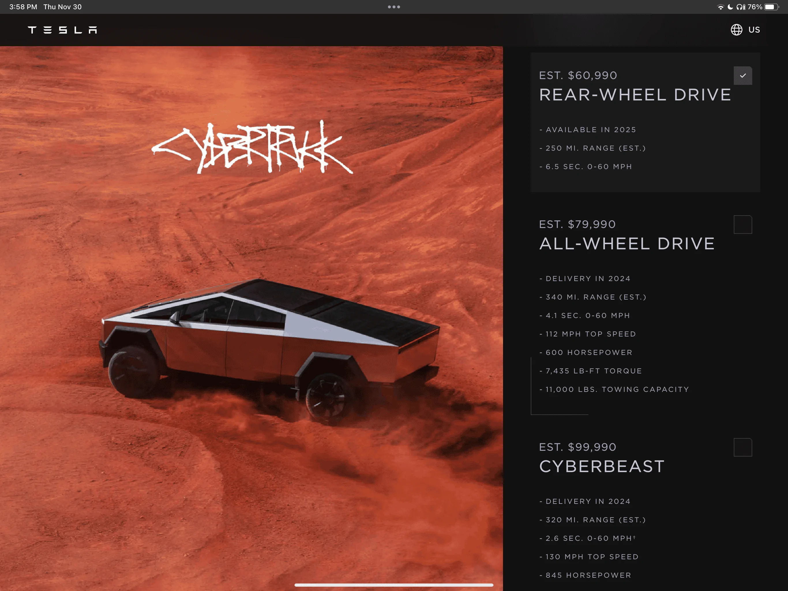 Tesla Cybertruck OFFICIAL 2024 Cybertruck Pricing, Specs, Mileage/Range, Dimensions, Weight, Info 1701377930357