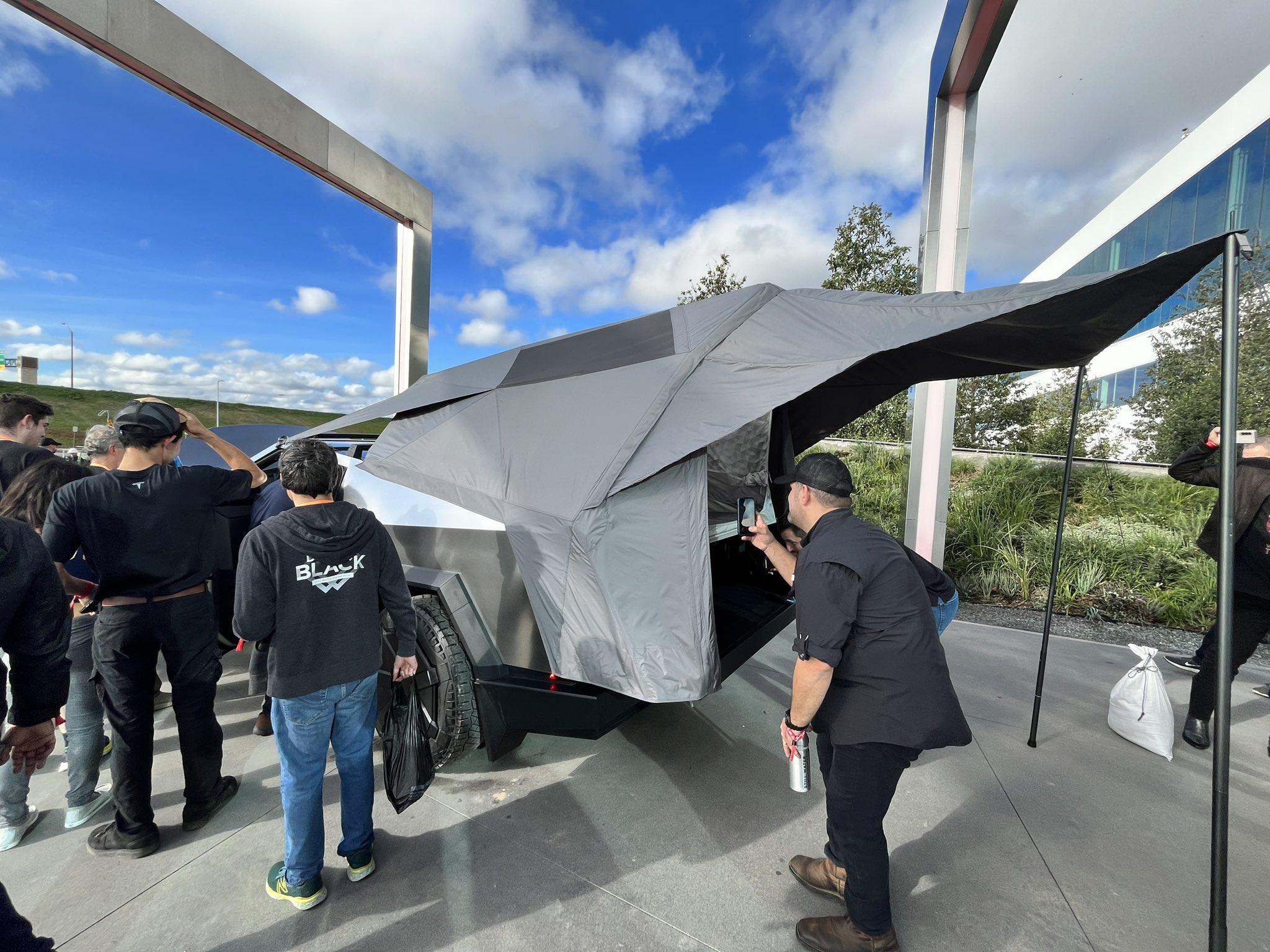 Tesla Cybertruck BaseCamp Bed Tent Cybertruck Official Accessory Priced at $2,975 BaseCamp bed tent Tesla Cybertruck 1