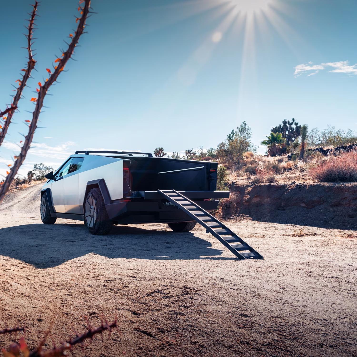 Tesla Cybertruck Official Cybertruck Accessory Store is live!! Tailgate ramp, crossbar, Basecamp tent, vehicle wrap, Franz ball decal and more 🛒 1987068-00-A_1_2000