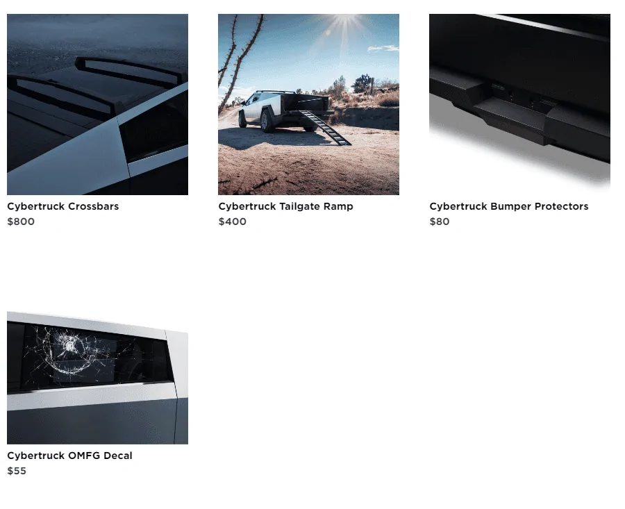 Tesla Cybertruck Official Cybertruck Accessory Store is live!! Tailgate ramp, crossbar, Basecamp tent, vehicle wrap, Franz ball decal and more 🛒 1701384899265-png