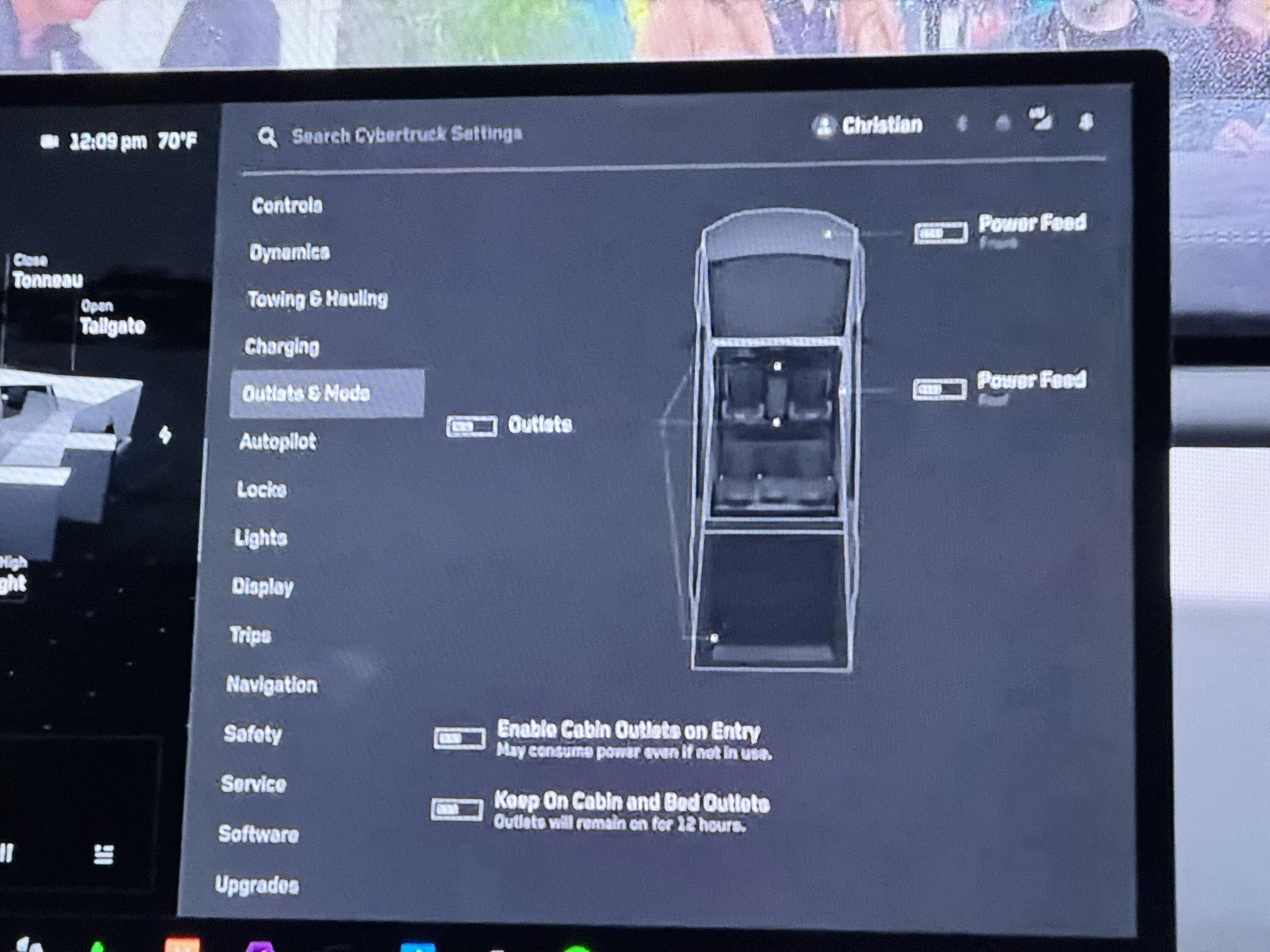 Tesla Cybertruck Frunk and Roof “Power Feed” Setting ? IMG_3412