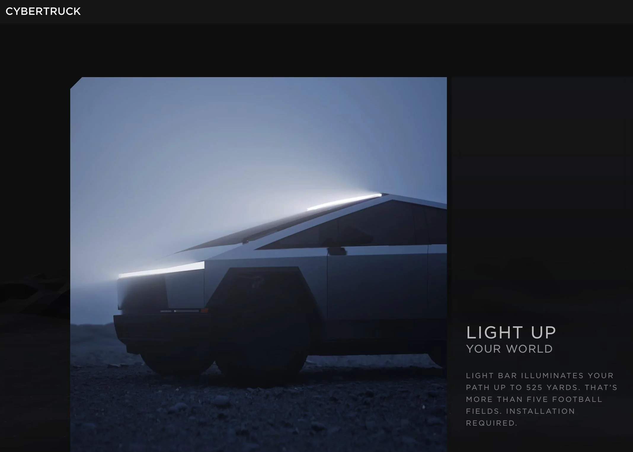 Tesla Cybertruck Is the light bar in now? Image 12-1-23 at 11.50