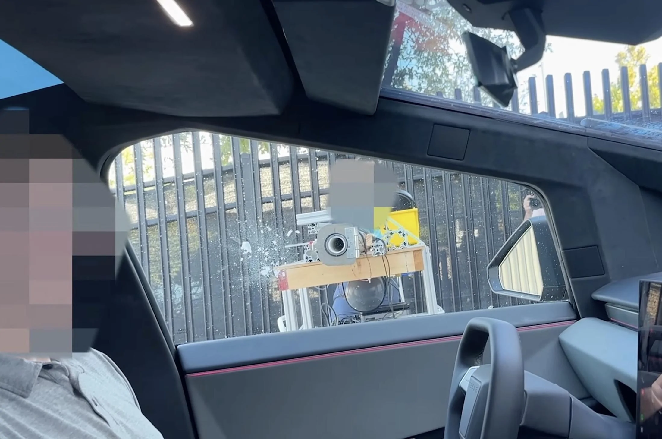 Tesla Cybertruck Glass windows on Cybertruck strength tested with 2" ice ball @ 70mph (with passengers inside) cybertruck glass window strength test