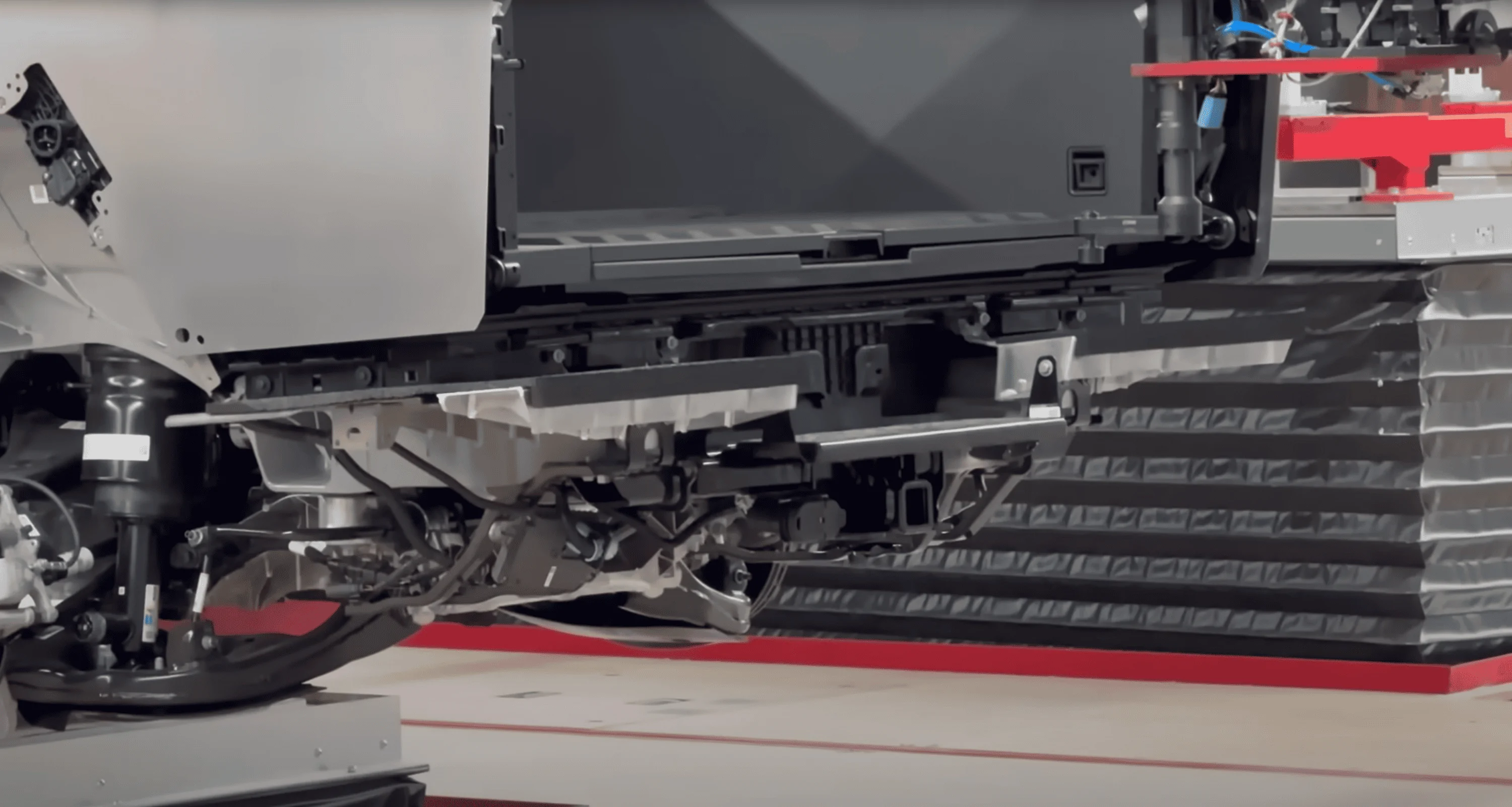 Tesla Cybertruck Out of Spec's factory tour video shows lots of Cybertruck details under the hood Ct Tow Hitch2