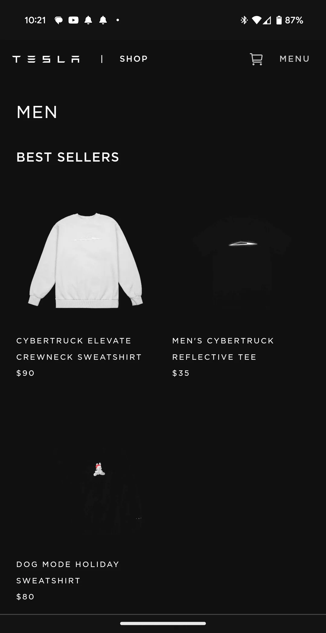 Tesla Cybertruck New Cyber Clothes in Tesla Shop Screenshot_20231204-102155
