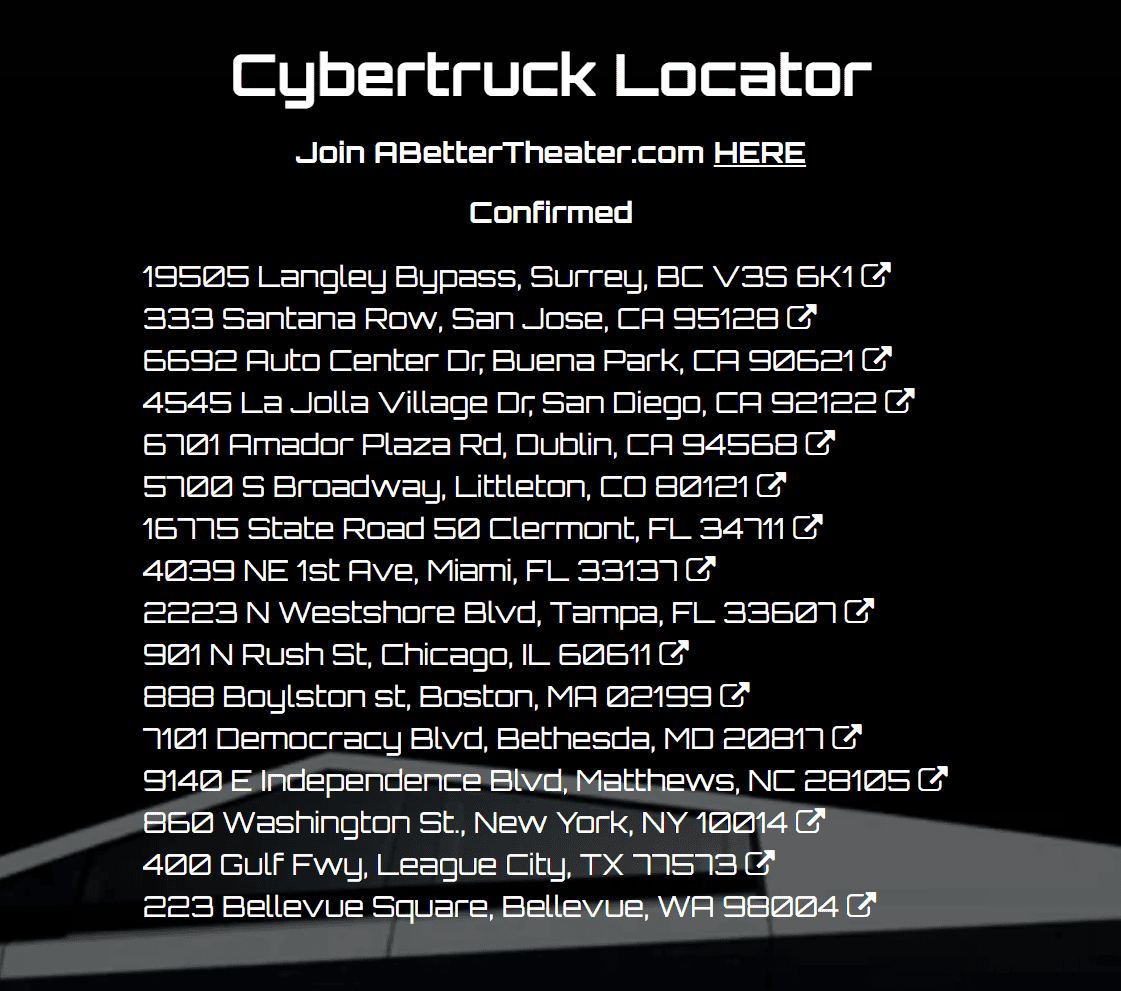 Tesla Cybertruck A Cybertruck appears at just-opened Clermont Florida Tesla Store / Service Center! Screenshot 2023-12-06 125056