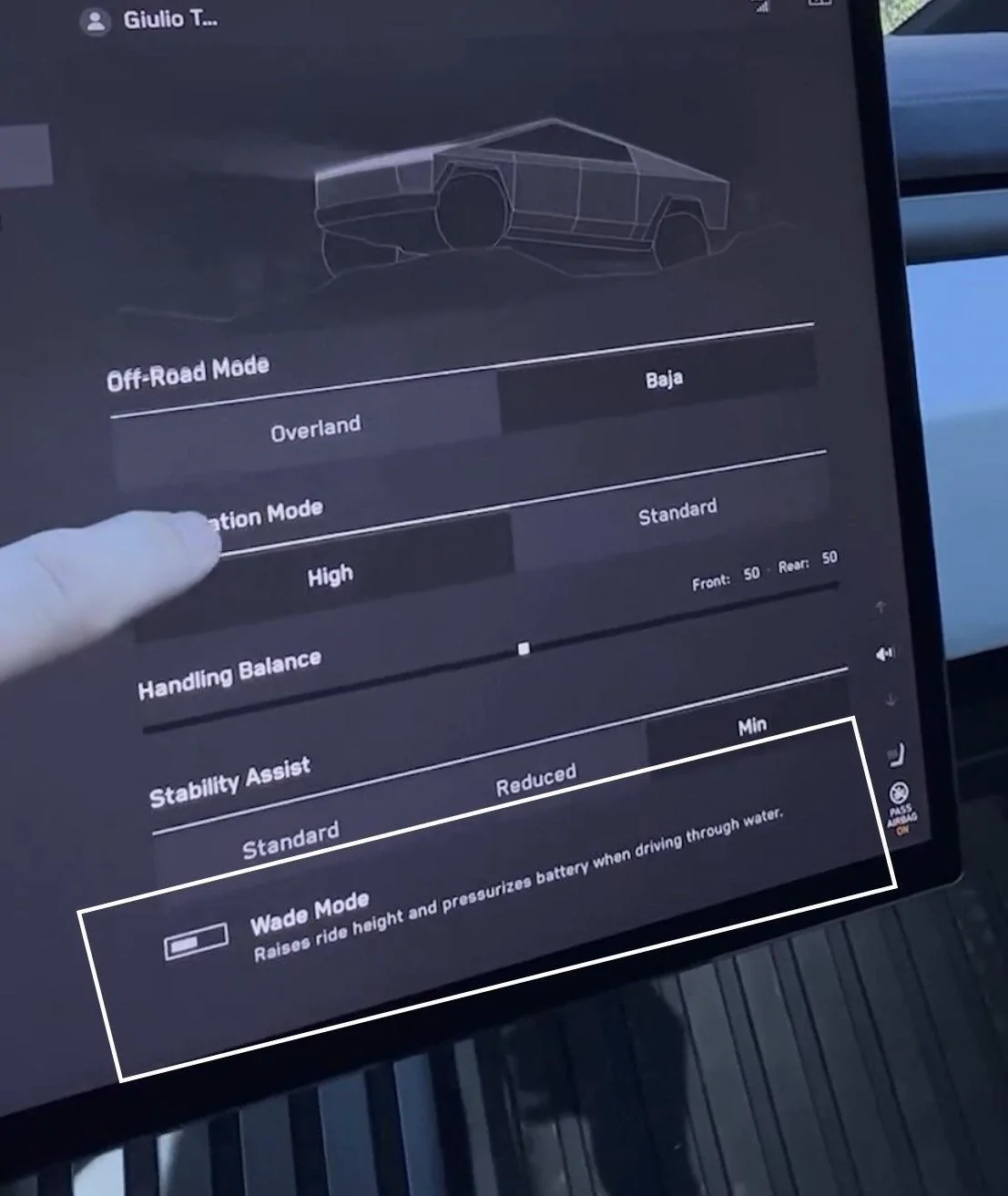 Tesla Cybertruck WADE MODE will let Cybertruck drive through water by raising ride height and pressurizing battery 🤿 💦 wade mode cybertruck