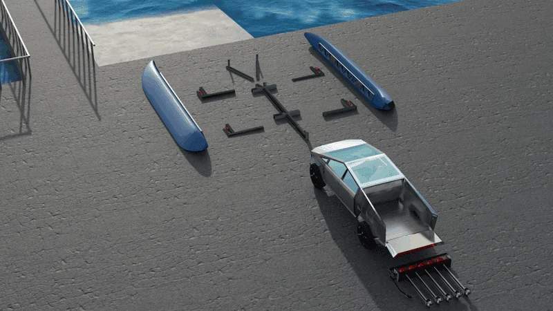 Tesla Cybertruck WADE MODE will let Cybertruck drive through water by raising ride height and pressurizing battery 🤿 💦 61edc93a94fd7e17468b9bea_R10 - Cybercat Installation-p-800