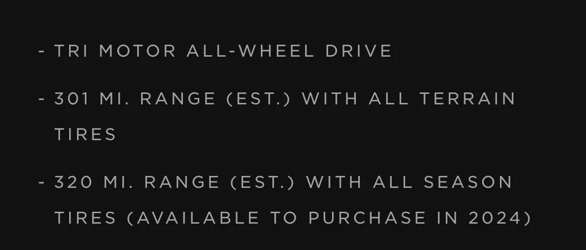 Tesla Cybertruck Range is lower than listed with the foundation tires IMG_3978