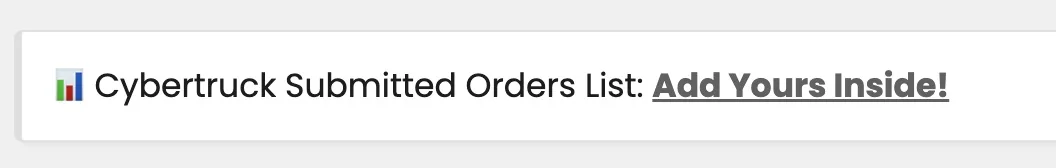 Tesla Cybertruck 📊 Cybertruck SUBMITTED ORDERS Tracking List & Stats [Add Yours!] Screenshot 2023-12-12 at 2.06.12 PM