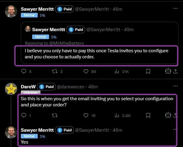 Tesla Cybertruck Reservation holders must now pay nonrefundable $1,000 "Early Access Deposit" to convert reservation into an Order (new as of 12/12/23) C0h8aes