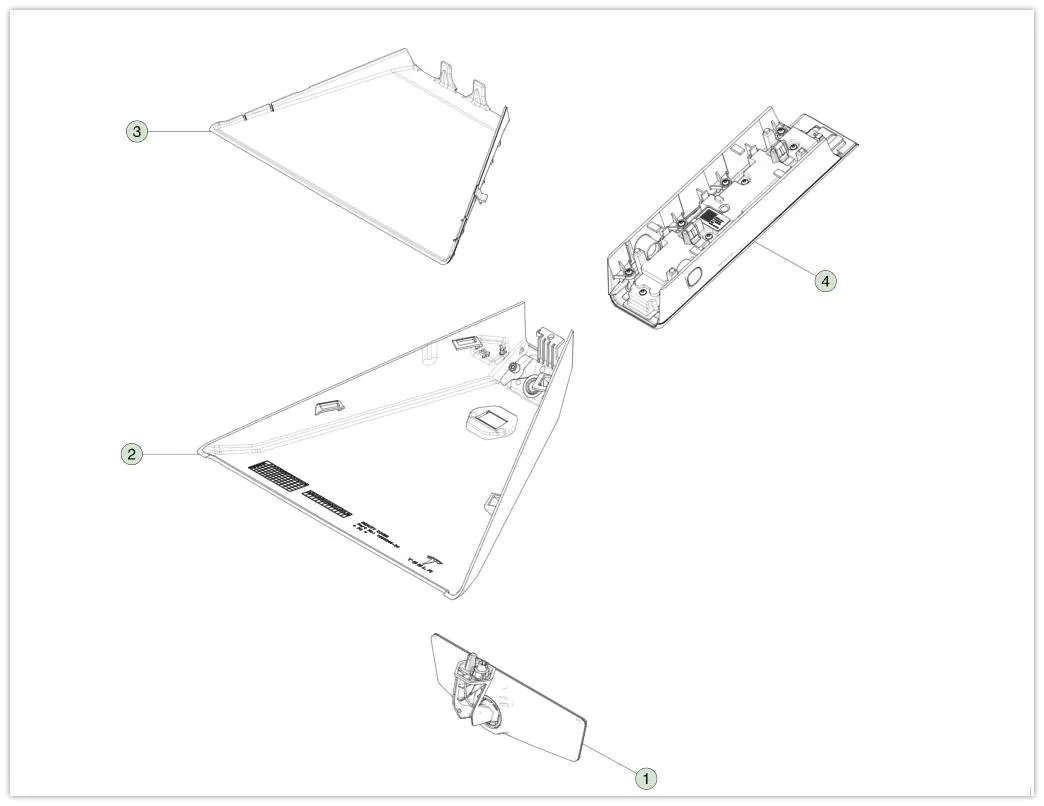 Tesla Cybertruck Cybertruck key components from parts catalog : Trailer Hitch Assembly, Frunk Safety Lock Switch, Rearview Mirror Interior Mirror