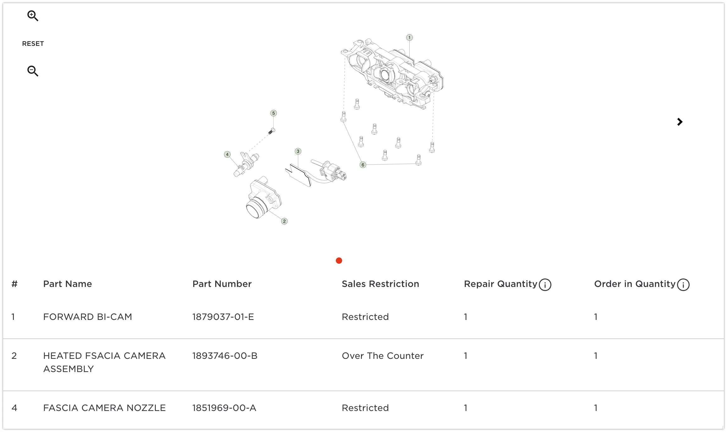 Tesla Cybertruck Cybertruck key components from parts catalog : Trailer Hitch Assembly, Frunk Safety Lock Switch, Rearview Mirror Front Camera is Heated, and has nozzle Spray