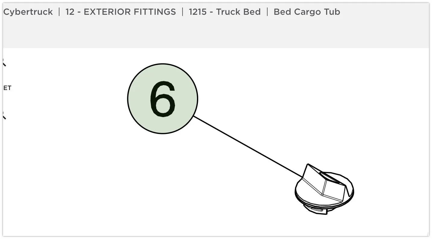 Tesla Cybertruck Here are the Cybertruck logo locations -- frunk & door sills Parts Catalog 2023-12-14 12-39-46