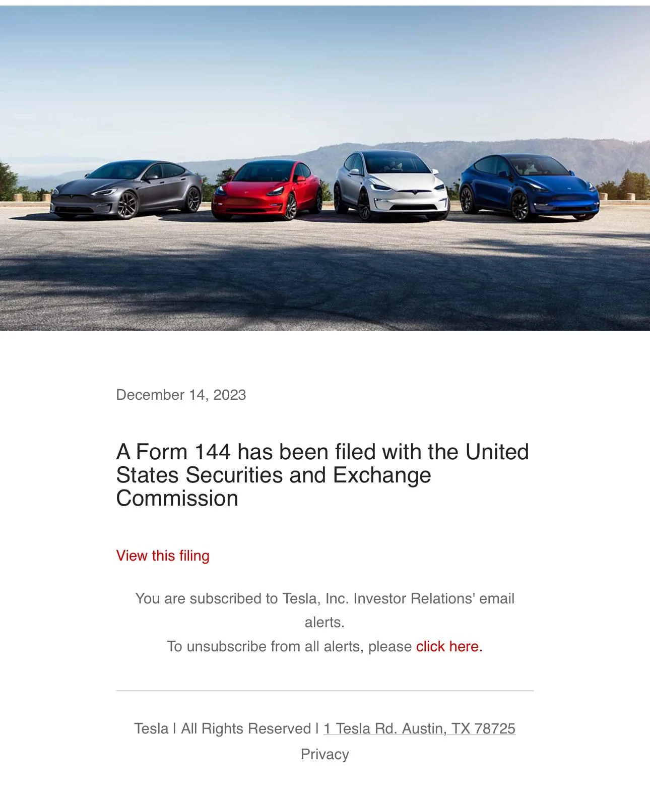Tesla Cybertruck Form 144 filed this afternoon Securities and Exchange General info. IMG_3029