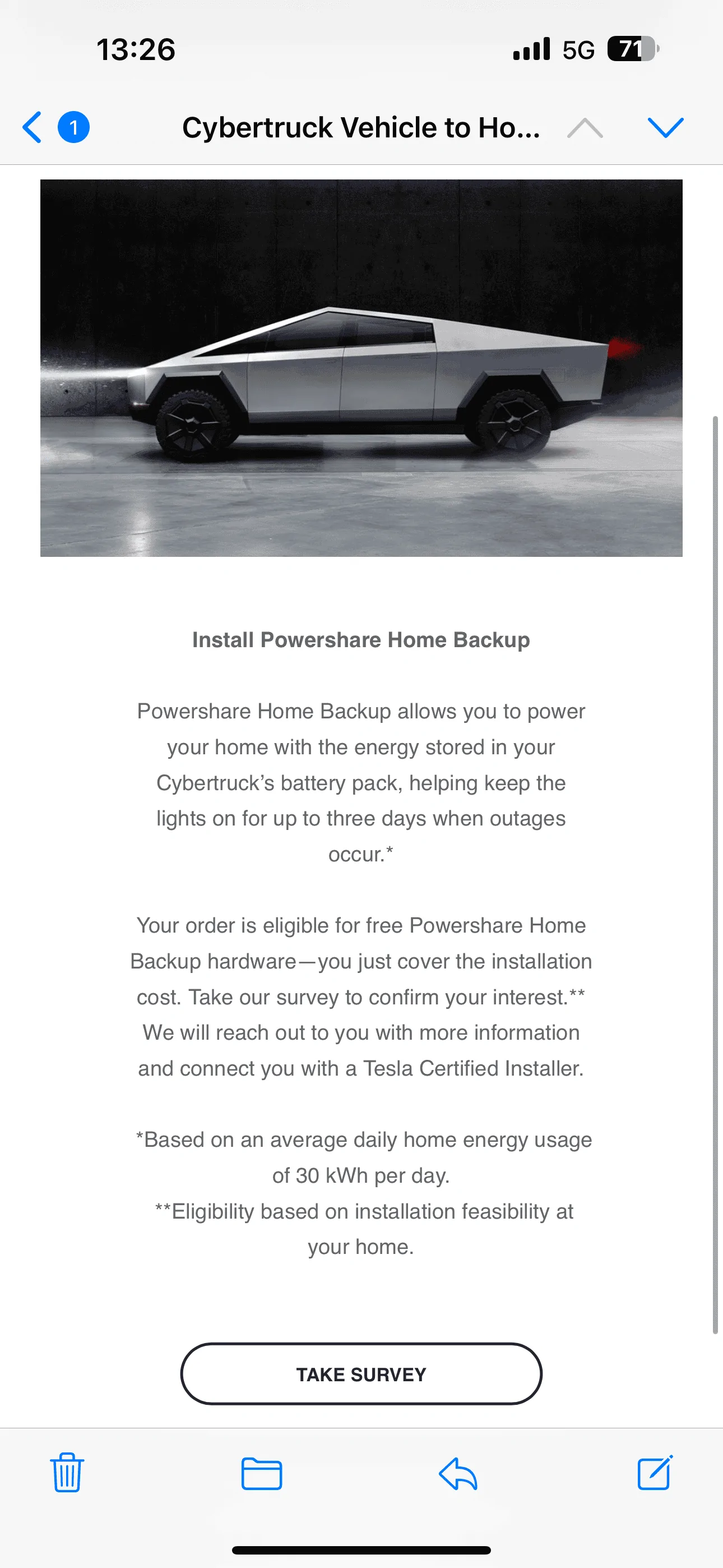 Tesla Cybertruck Cybertruck V2H (Vehicle to Home) Survey - “Install Powershare Home Backup” w/ $4000 install allowance for Cyberbeast Foundation (no credit for AWD) IMG_9149