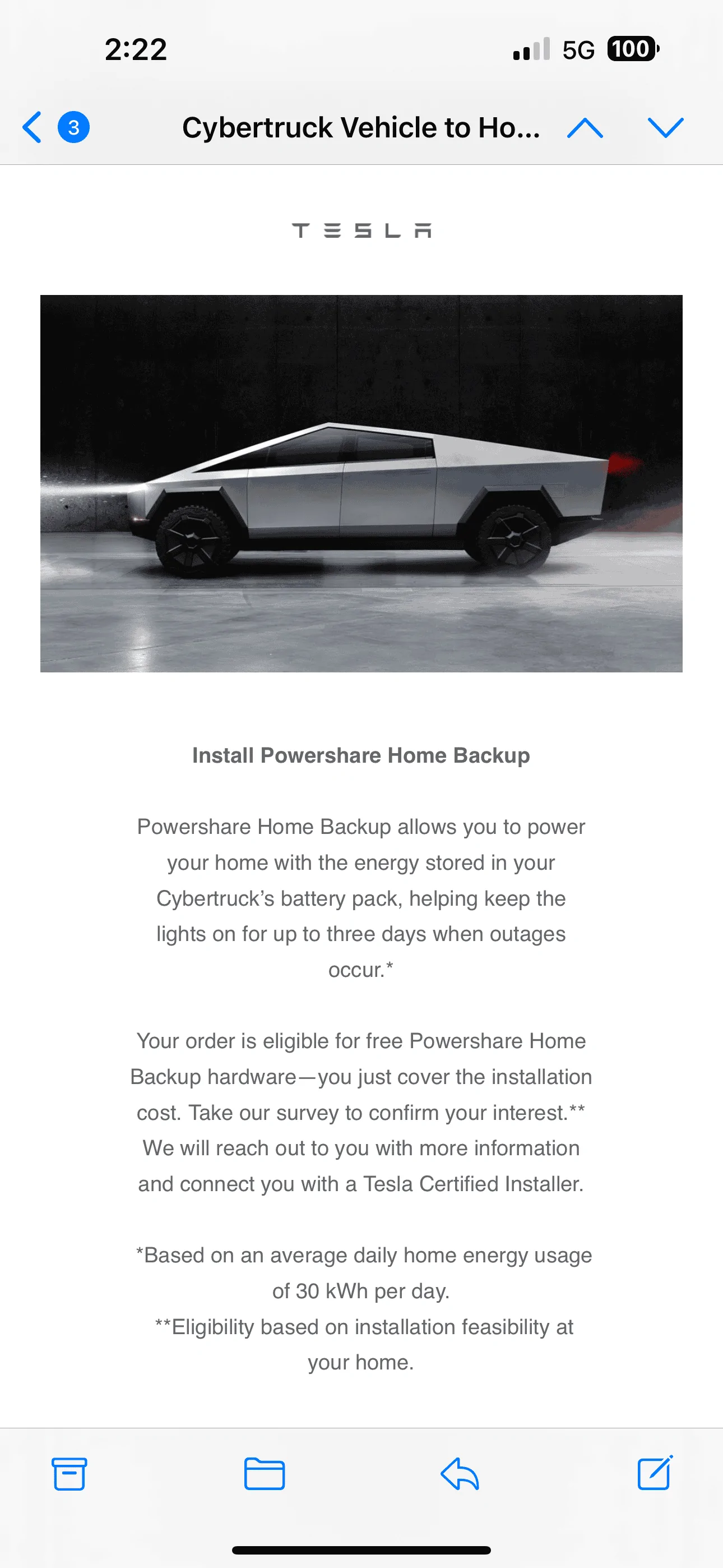 Tesla Cybertruck Cybertruck V2H (Vehicle to Home) Survey - “Install Powershare Home Backup” w/ $4000 install allowance for Cyberbeast Foundation (no credit for AWD) IMG_3800