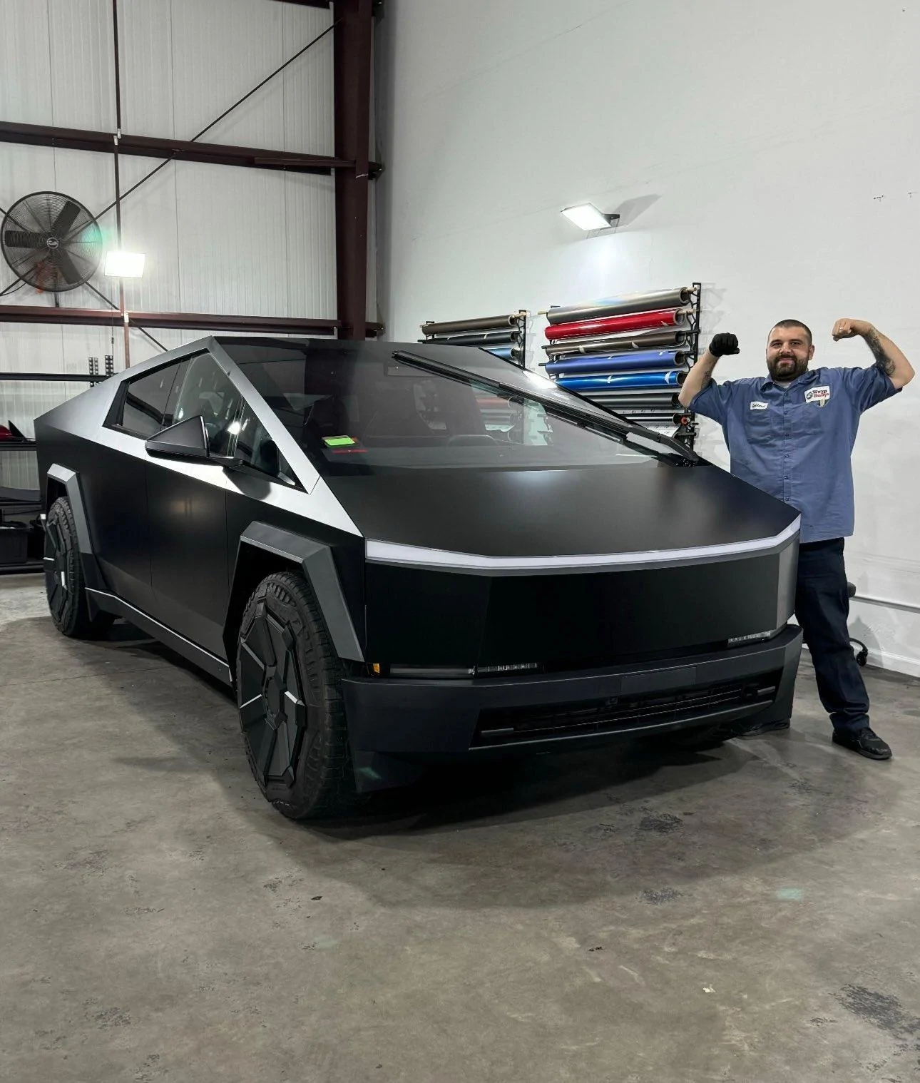 Tesla Cybertruck Fender Flares remove easily from Cybertruck (video) & satin black wrap installed satin black wrap cybertruck