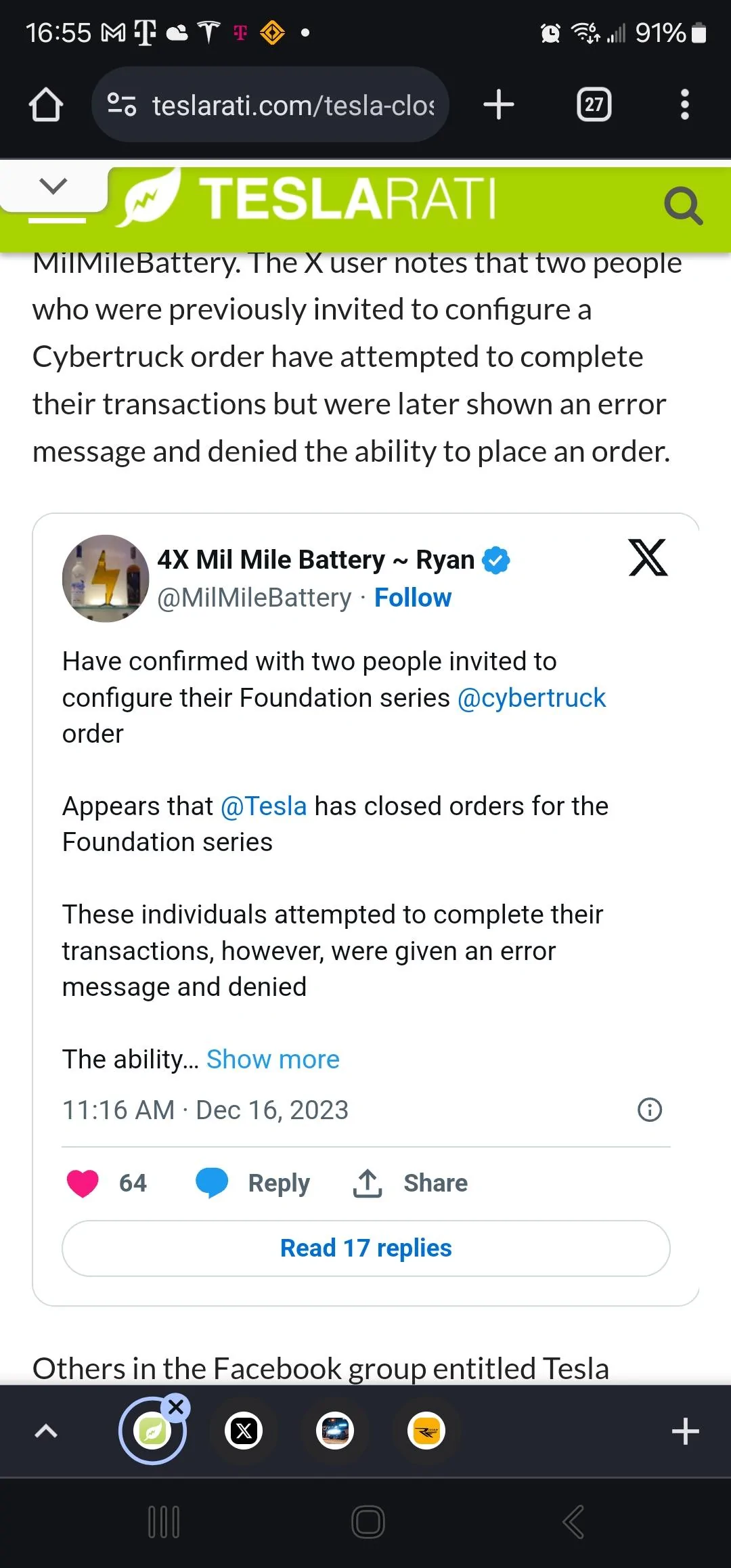 Tesla Cybertruck Will a Second Round of Foundation Edition E-Mails go out on 12/15? Screenshot_20231216_165513_Chrom
