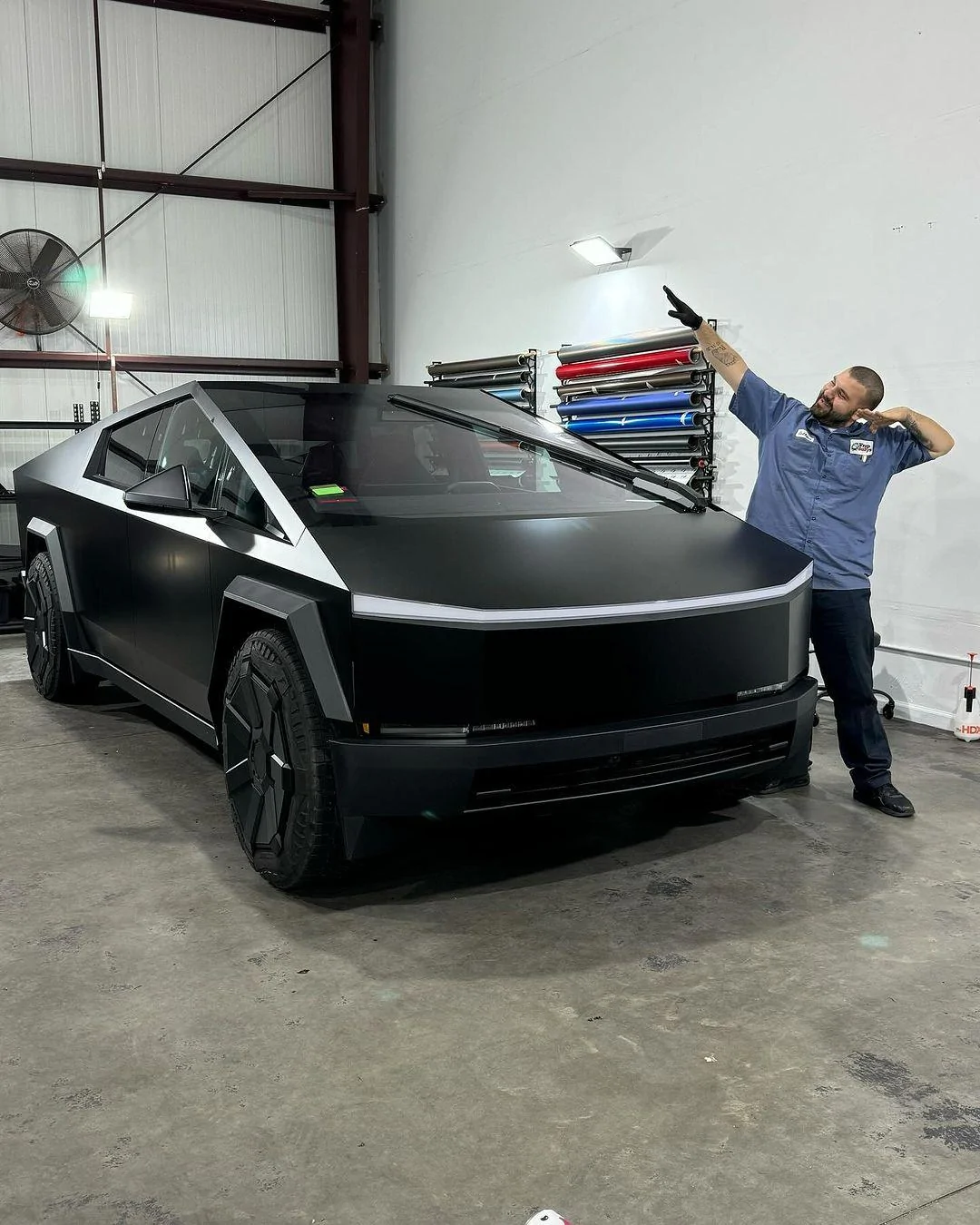 Tesla Cybertruck Satin Black Wrapped Cybertruck Satin Black Wrap Cybertruck 5