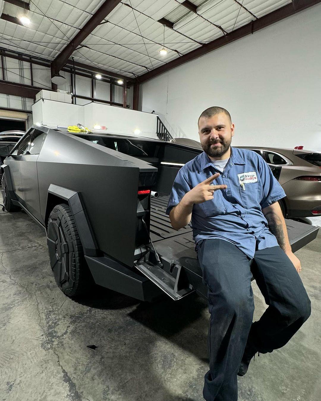 Tesla Cybertruck Satin Black Wrapped Cybertruck Satin Black Wrap Cybertruck 1