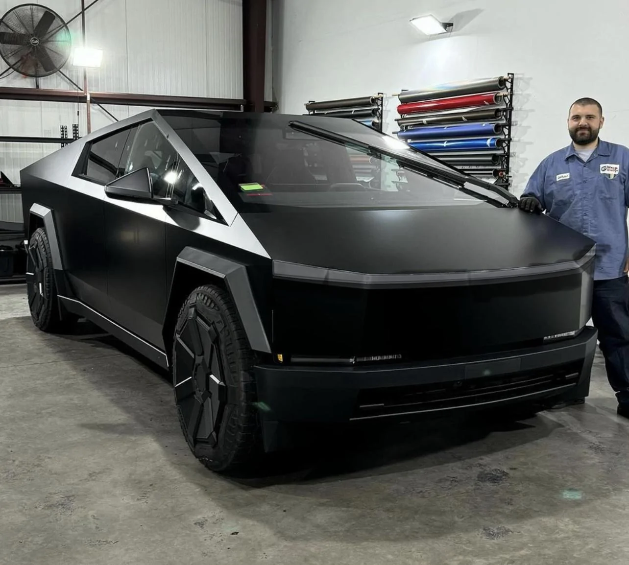 Tesla Cybertruck Satin Black Wrapped Cybertruck 42756CBE-6229-4A02-8556-0F5FD848F2B8