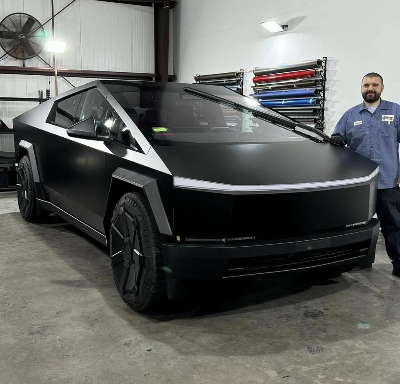 Tesla Cybertruck Satin Black Wrapped Cybertruck 709E5EAC-860A-4CBF-AB64-53C793388884