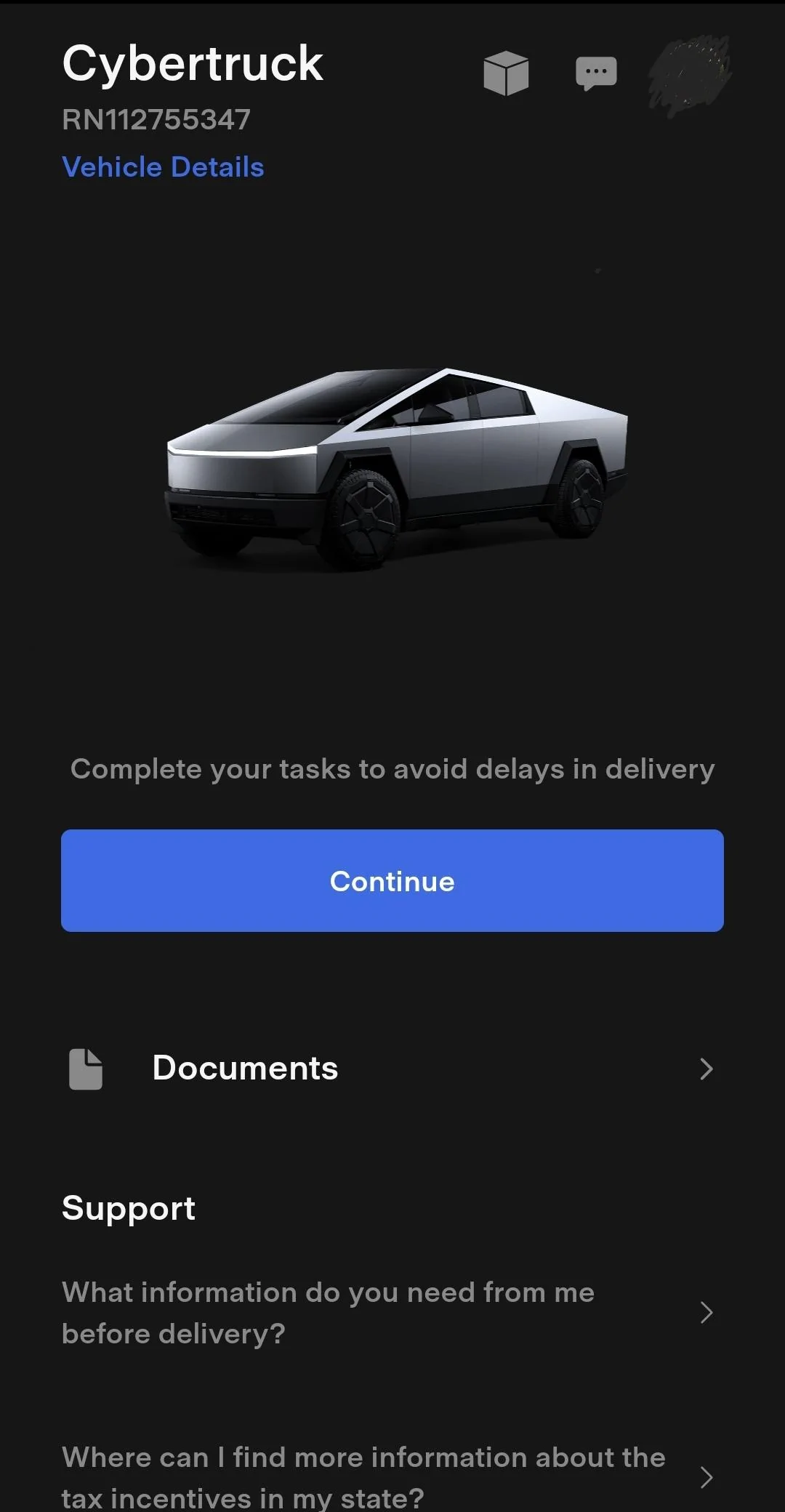 Tesla Cybertruck App Screenshots: once you've placed your Cybertruck order (not reservation) Screenshot_20231217_140941_Gallery