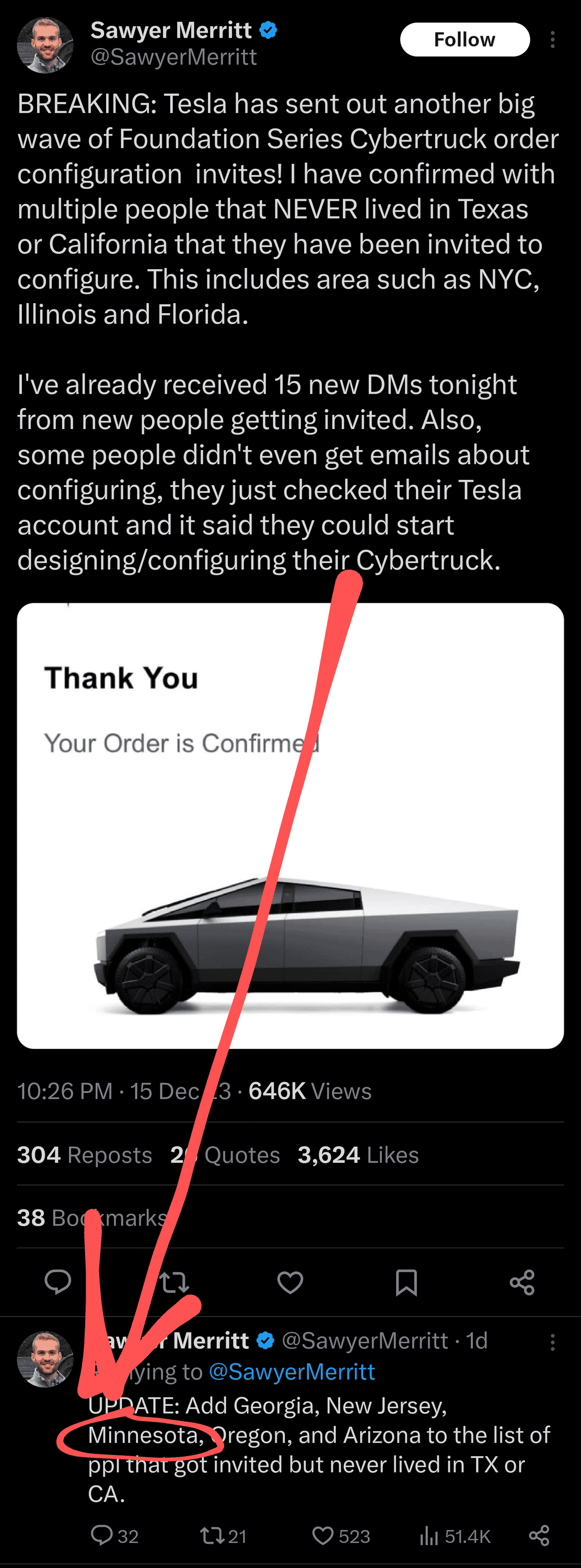 Tesla Cybertruck Minnesota 1000013320