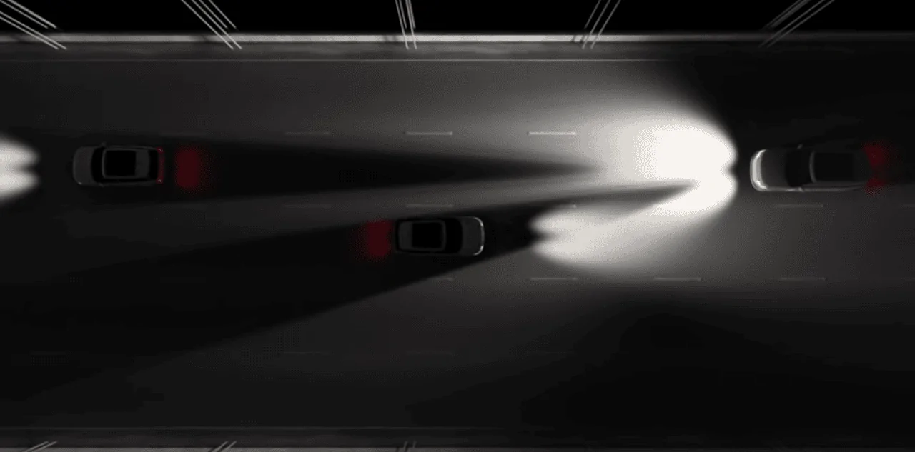 Tesla Cybertruck Photo: Cybertruck lightbar accessory on in the dark / night IMG_8140