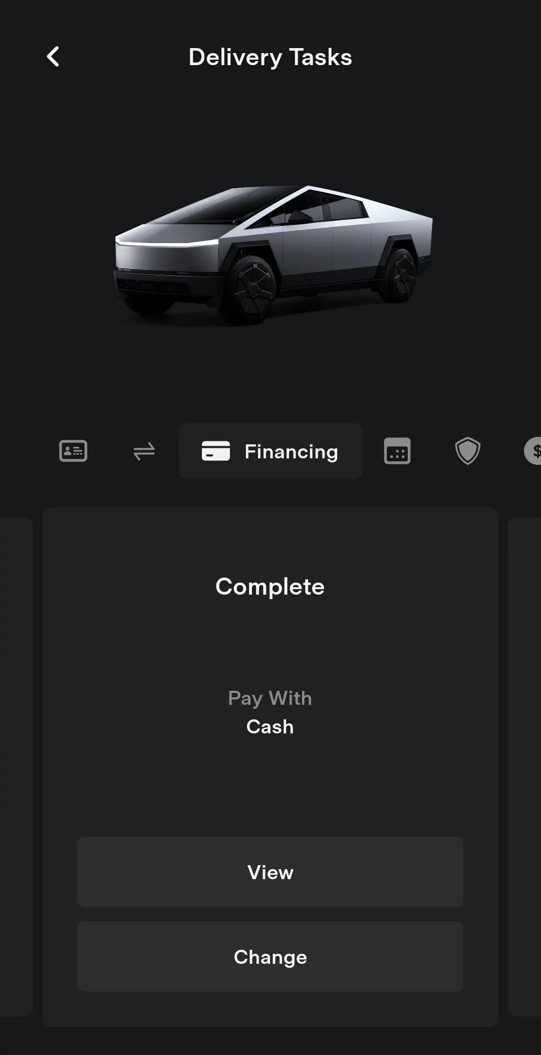 Tesla Cybertruck App Screenshots: once you've placed your Cybertruck order (not reservation) Screenshot_20231219_163018_Tesla