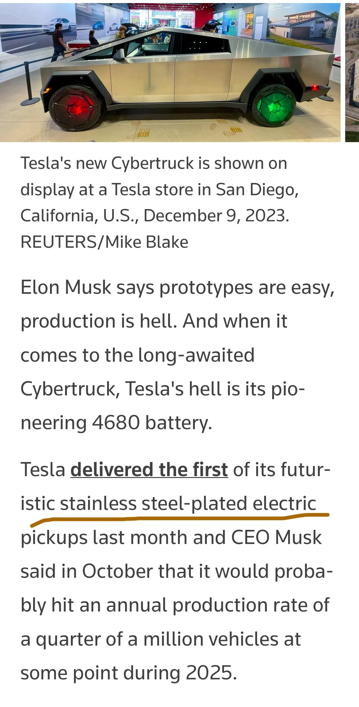 Tesla Cybertruck Cybertruck "stainless steel-plated" ? IMG_8406