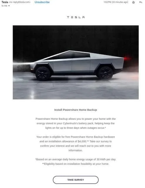 Tesla Cybertruck Foundation Series Home PowerShare Install Allowance IMG_1115