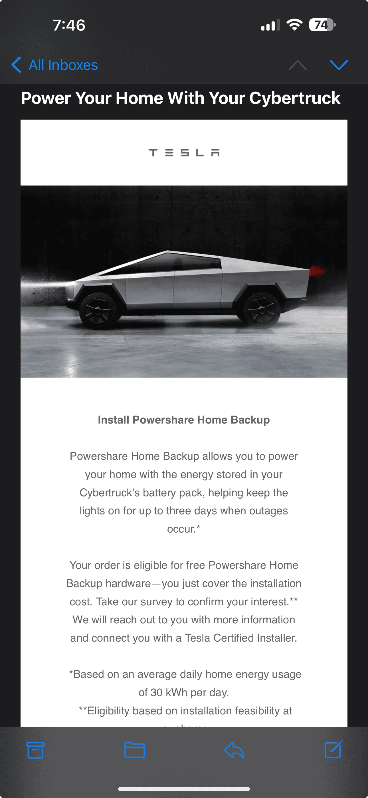 Tesla Cybertruck Just got the email from Tesla, foundation series ready to order 1703292393371