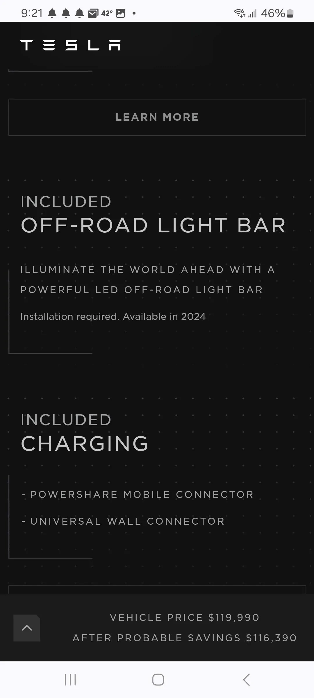 Tesla Cybertruck Where are all the light bars on delivered cyberbeast !?? Screenshot_20231222_212123_Chrom