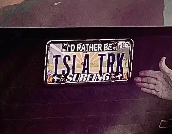 Tesla Cybertruck Custom CA plates strategizing IMG_8726