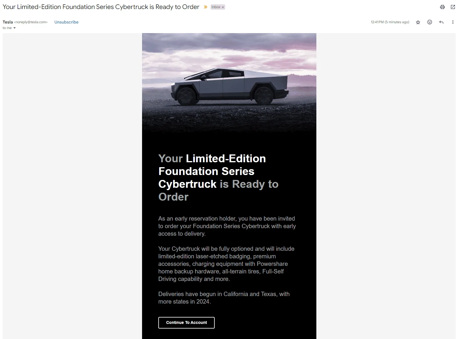 Tesla Cybertruck Got my Foundation Series invite for Christmas! CTFoundationInvit