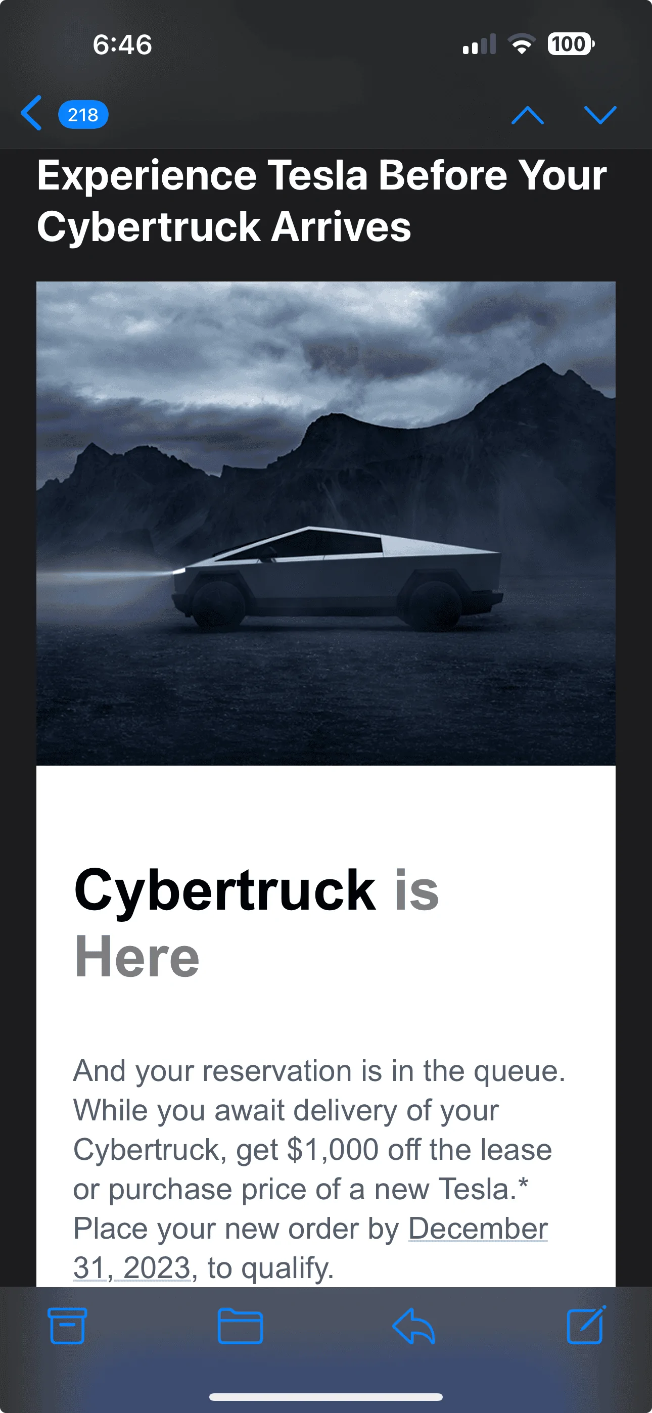Tesla Cybertruck My reservation 1703699212747