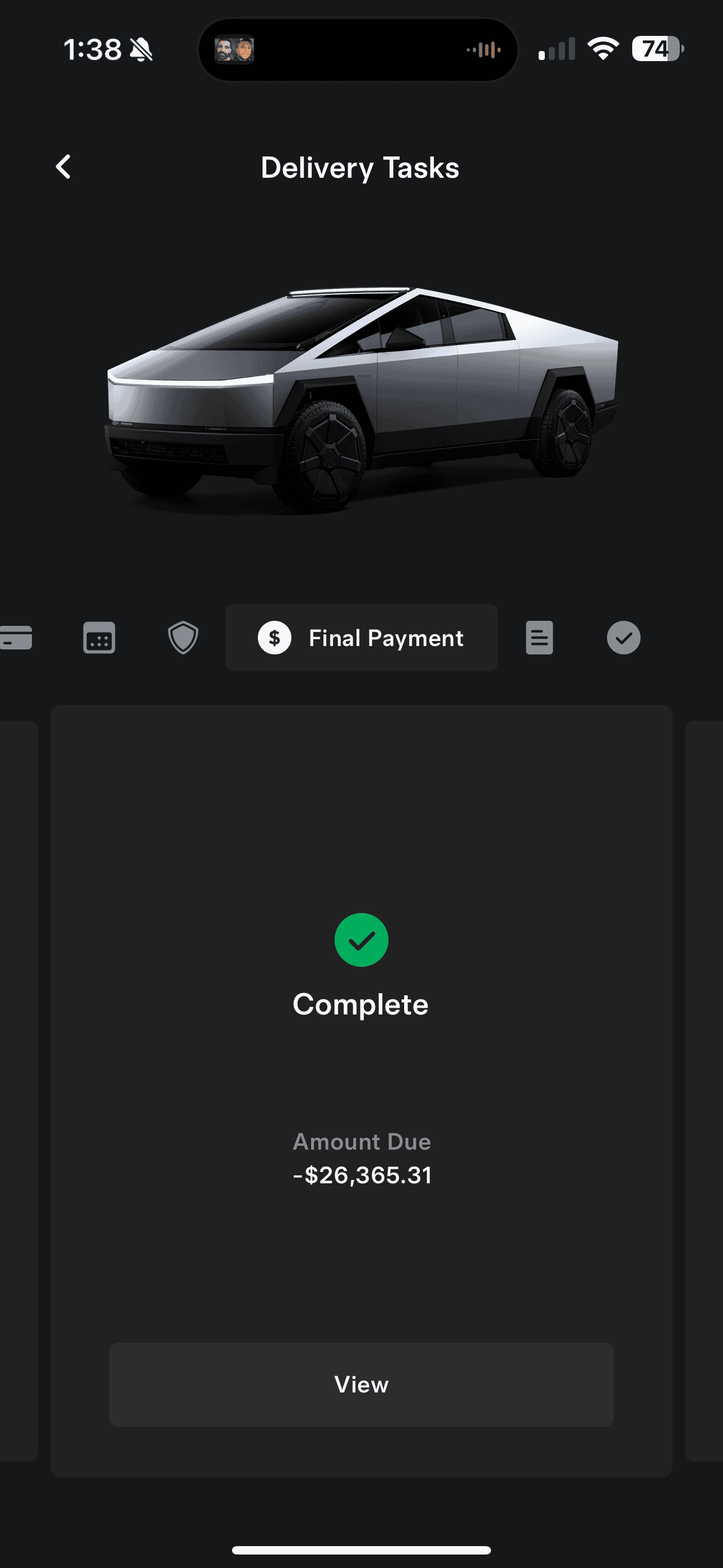 Tesla Cybertruck Final payment completed for my Foundation Series! IMG_0380