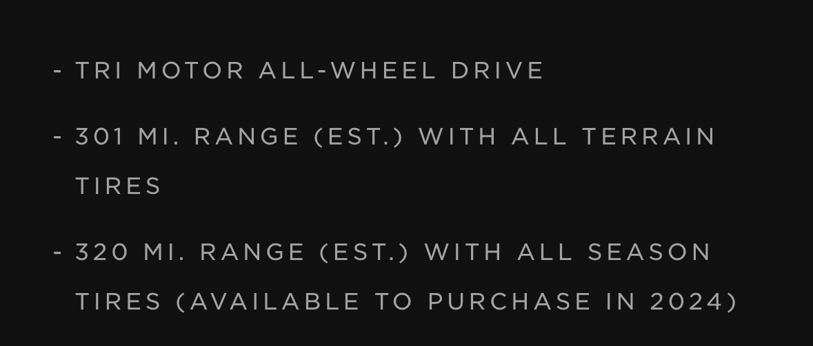 Tesla Cybertruck Wh/mile efficiency reported on the highway (heat on, 30°F, 85 mph) 1703886641162