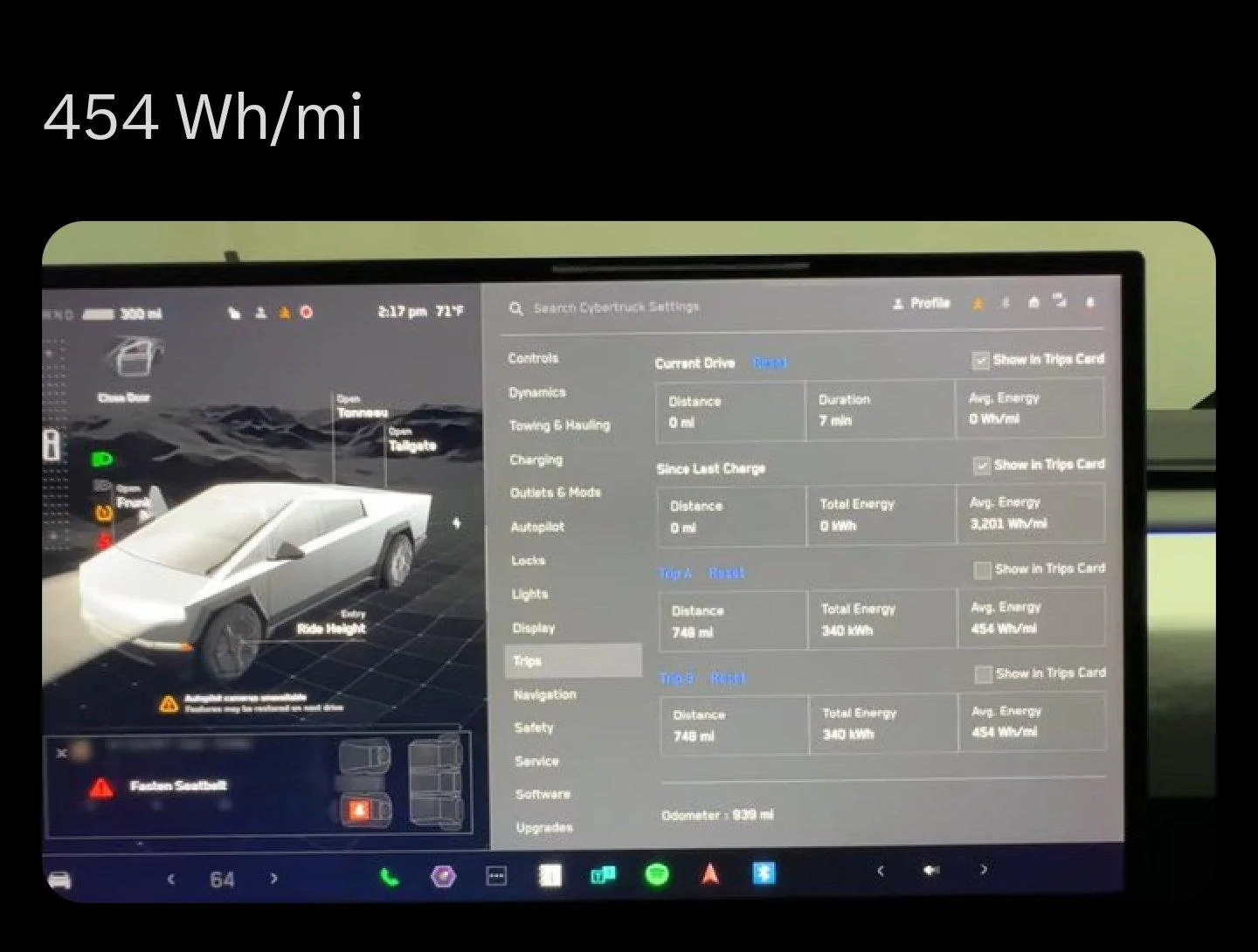 Tesla Cybertruck Range for AWD Cybertruck 200-250 miles after many real world tests IMG_6079