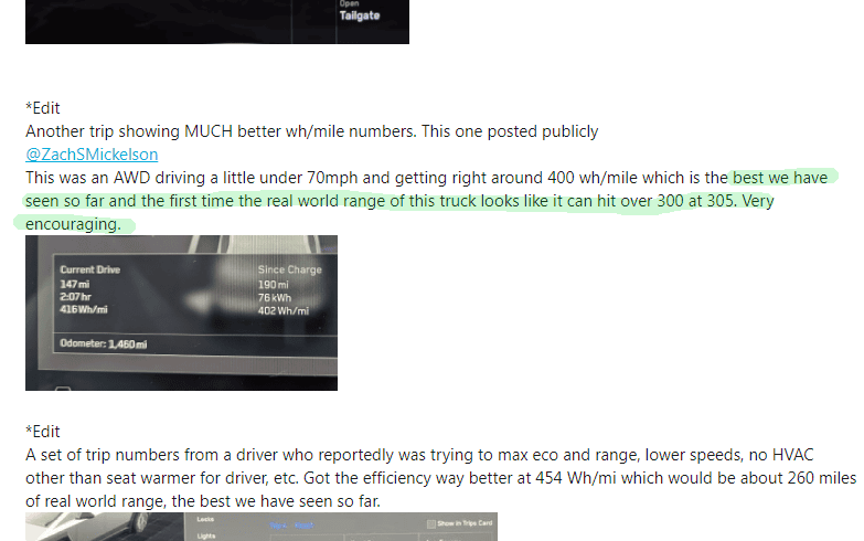 Tesla Cybertruck Range for AWD Cybertruck 200-250 miles after many real world tests zimage7091
